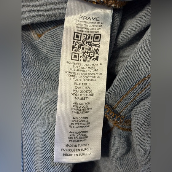 Frame Le High High-Rise Stretch Flare Jeans Size 32 in Majesty Dark Indigo - Picture 10 of 13